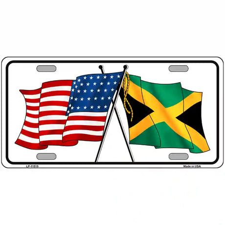 Jamaica Crossed US Flag License Plate 24" x 12" (LLP)