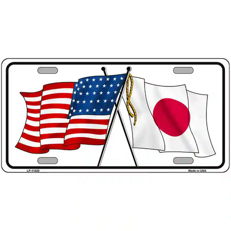 Japan Crossed US Flag License Plate 24" x 12" (LLP)