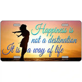 Happiness Way Of Life Sunset Novelty License Plate 24" x 12" (LLP)