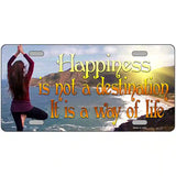 Happiness Way Of Life Yoga Novelty License Plate 24" x 12" (LLP)