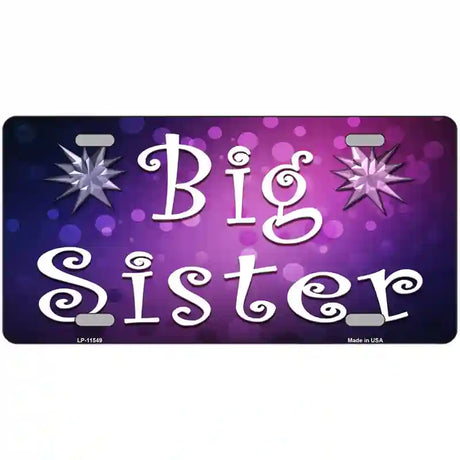 Big Sister Novelty License Plate 24" x 12" (LLP)