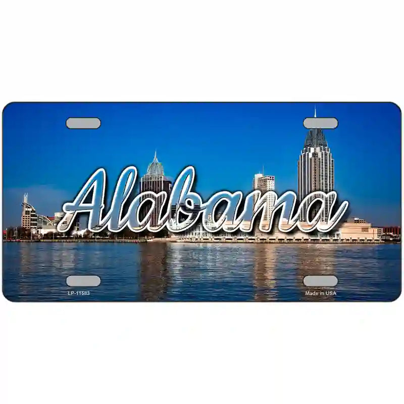 Alabama City Skyline Novelty Metal State License Plate 24" x 12" (LLP)