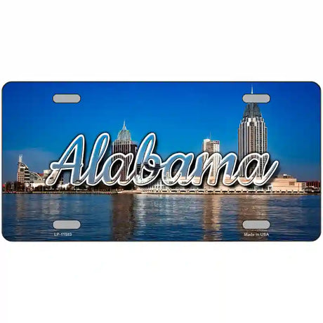 Alabama City Skyline Novelty Metal State License Plate 24" x 12" (LLP)