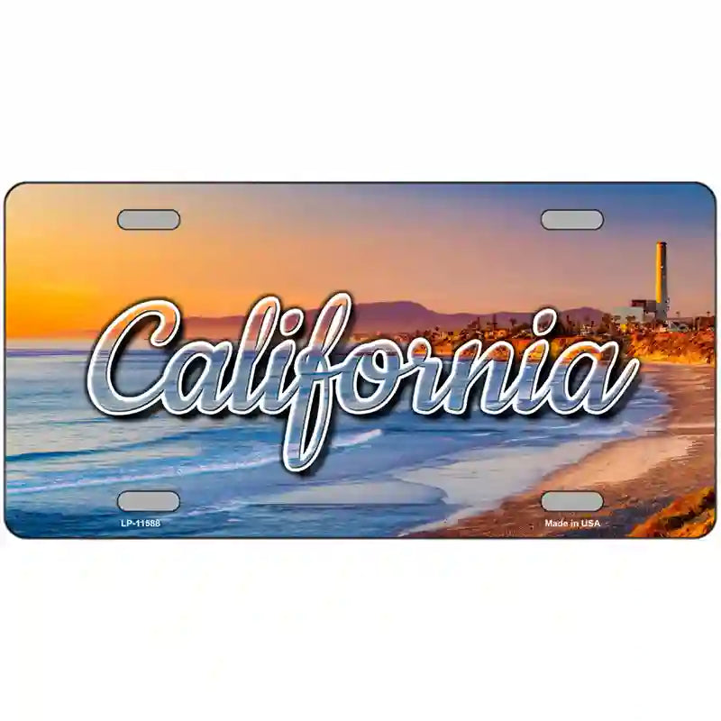 California Beach Novelty Metal State License Plate 24" x 12" (LLP)