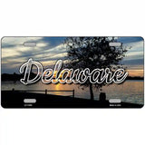 Delaware River Sunset Novelty Metal State License Plate 24" x 12" (LLP)