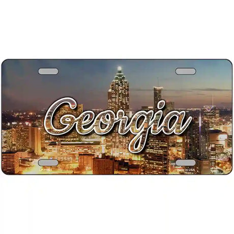 Georgia City Lights Novelty Metal State License Plate 24" x 12" (LLP)