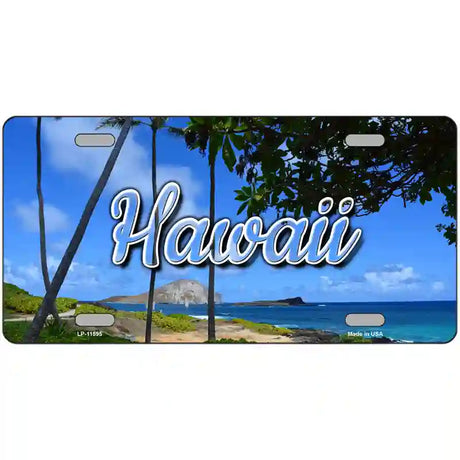 Hawaii Palm Trees Novelty Metal State License Plate 24" x 12" (LLP)