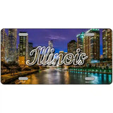 Illinois River City Lights Novelty Metal State License Plate 24" x 12" (LLP)