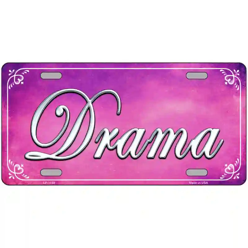 Drama Novelty Metal License Plate 24" x 12" (LLP)