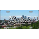 Kansas Downtown Skyline Novelty Metal State License Plate 24" x 12" (LLP)