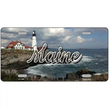 Maine Lighthouse Beach Novelty Metal State License Plate 24" x 12" (LLP)