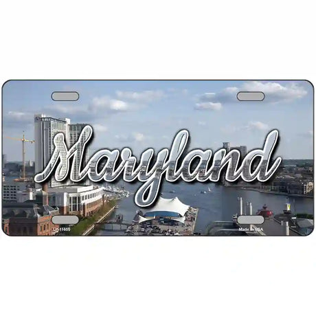 Maryland River Skyline Novelty Metal State License Plate 24" x 12" (LLP)