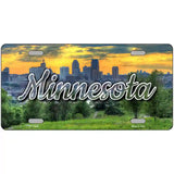 Minnesota City Skyline Sunset Novelty Metal State License Plate 24" x 12" (LLP)