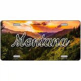 Montana Forest Sunset Novelty Metal State License Plate 24" x 12" (LLP)