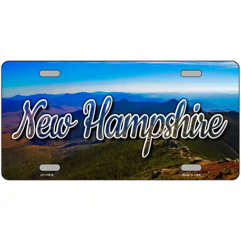 New Hampshire Mountain Range Novelty Metal State License Plate 24" x 12" (LLP)