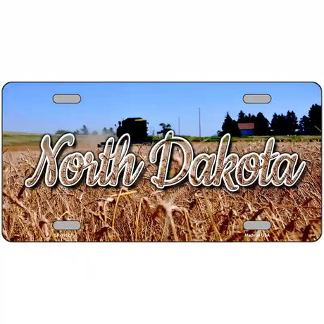 North Dakota Wheat Farm Novelty Metal State License Plate 24" x 12" (LLP)