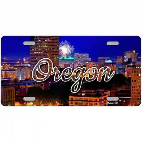 Oregon Firework City Lights Novelty Metal State License Plate 24" x 12" (LLP)