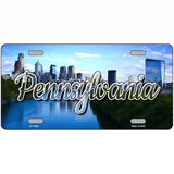 Pennsylvania Delaware City Skyline Novelty Metal State License Plate 24" x 12" (LLP)