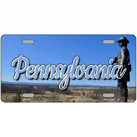 Pennsylvania Gettysburg Statue Novelty Metal State License Plate 24" x 12" (LLP)