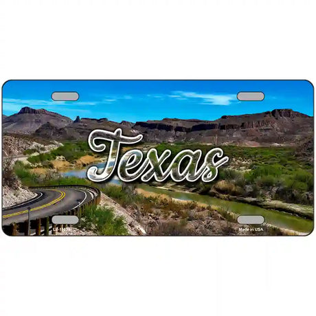 Texas Open Mountain Road Novelty Metal State License Plate 24" x 12" (LLP)