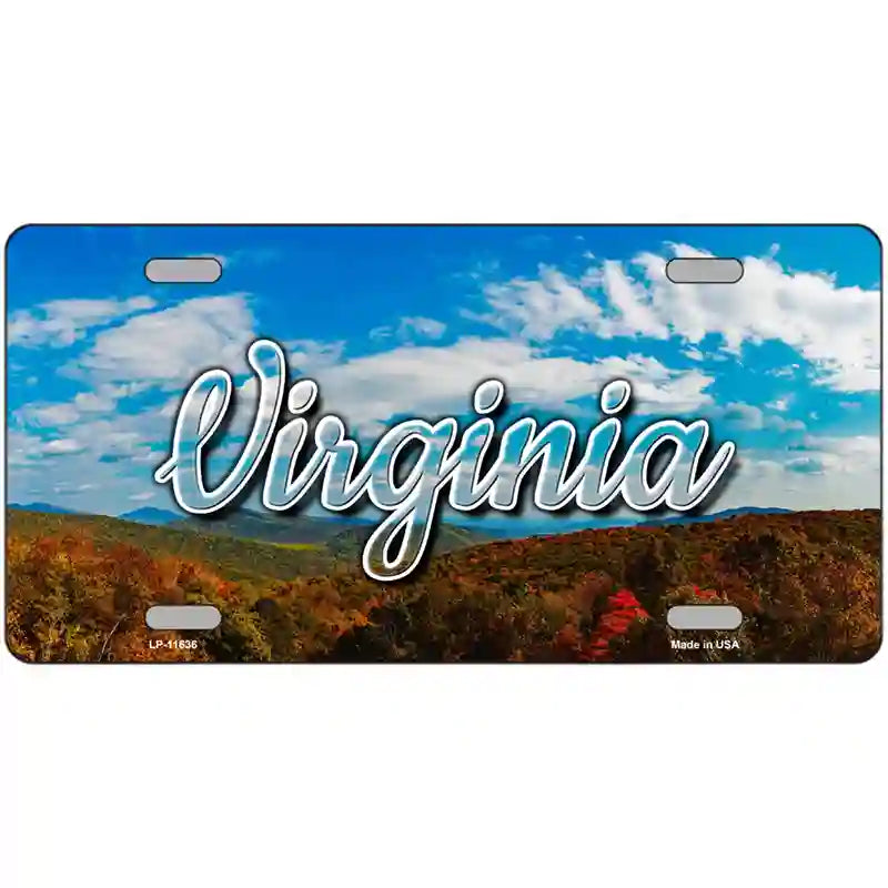 Virginia Mountain Range Novelty Metal State License Plate 24" x 12" (LLP)