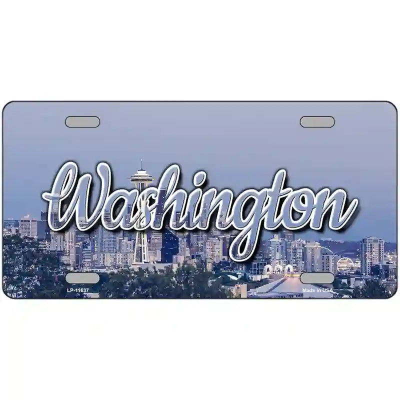 Washington Space Needle Novelty Metal State License Plate 24" x 12" (LLP)