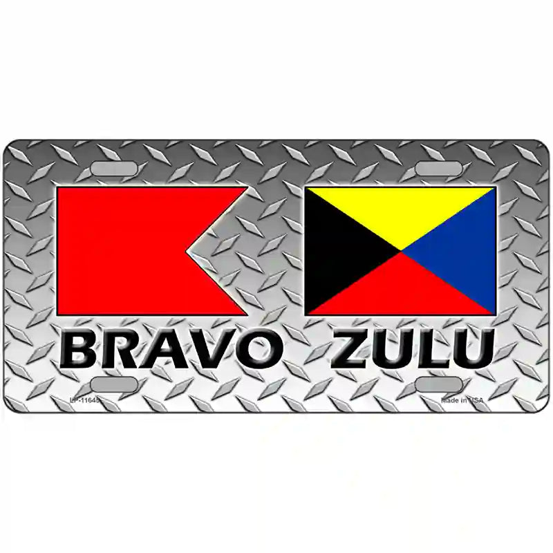 Bravo Zulu Novelty License Plate 24" x 12" (LLP)