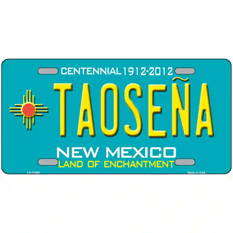 Taosena Teal New Mexico Novelty License Plate 24" x 12" (LLP)