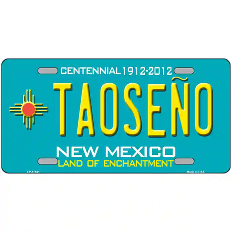 Taoseno Teal New Mexico Novelty License Plate 24" x 12" (LLP)