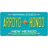 Arroyo Hondo Teal New Mexico Novelty License Plate 24" x 12" (LLP)