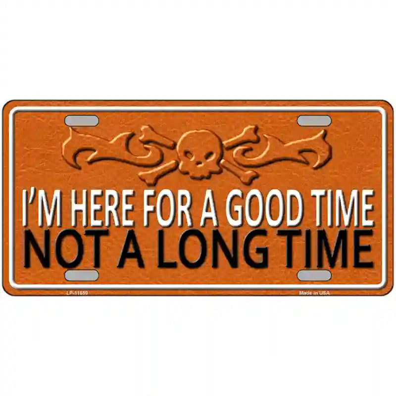 Here For A Good Time Novelty License Plate 24" x 12" (LLP)