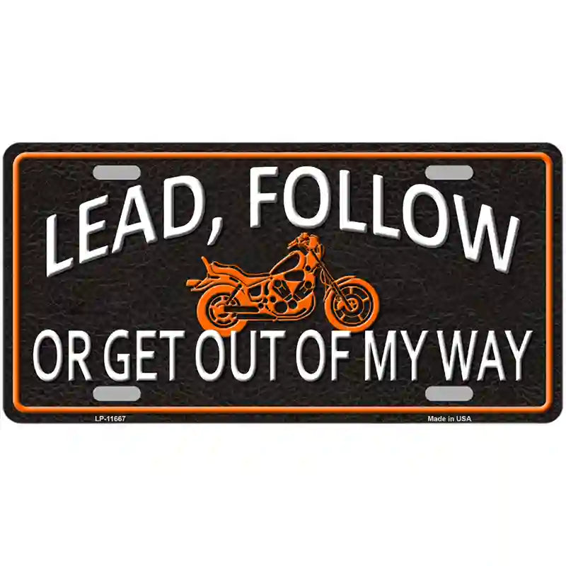 Lead Follow Novelty License Plate 24" x 12" (LLP)