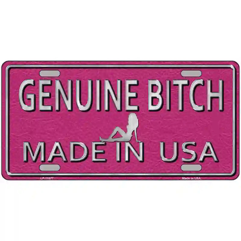 Genuine Bitch Made In USA Novelty License Plate 24" x 12" (LLP)