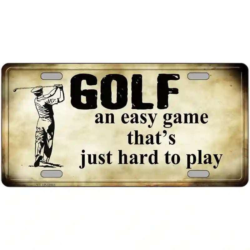 Golf An Easy Game Novelty License Plate 24" x 12" (LLP)