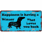 Happiness Is Having A Wiener Novelty License Plate 24" x 12" (LLP)