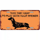 Play With Your Wiener Novelty License Plate 24" x 12" (LLP)