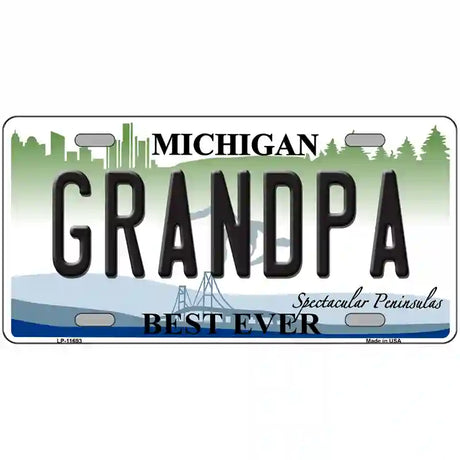 Grandpa Michigan Novelty License Plate 24" x 12" (LLP)