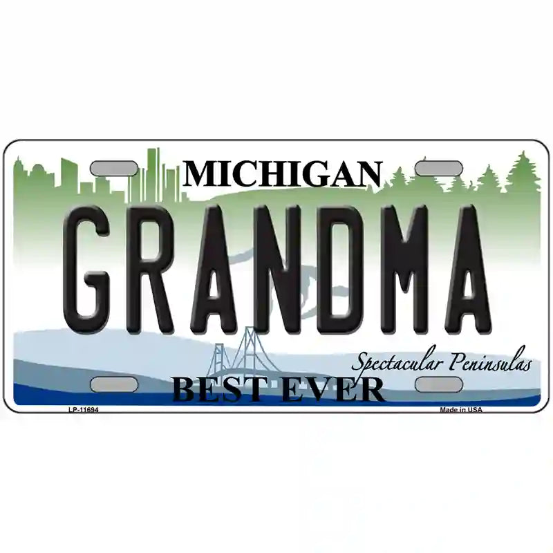 Grandma Michigan Novelty License Plate 24" x 12" (LLP)