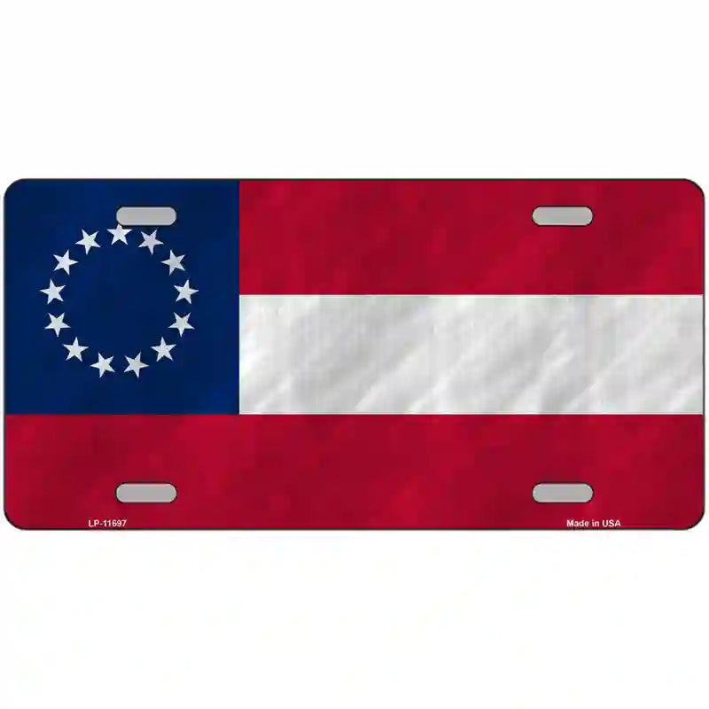 First Confederate Flag 13 Stars Novelty License Plate 24" x 12" (LLP)