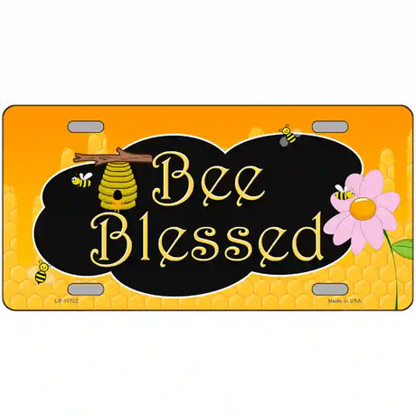 Bee Blessed Honey Hive Novelty License Plate 24" x 12" (LLP)