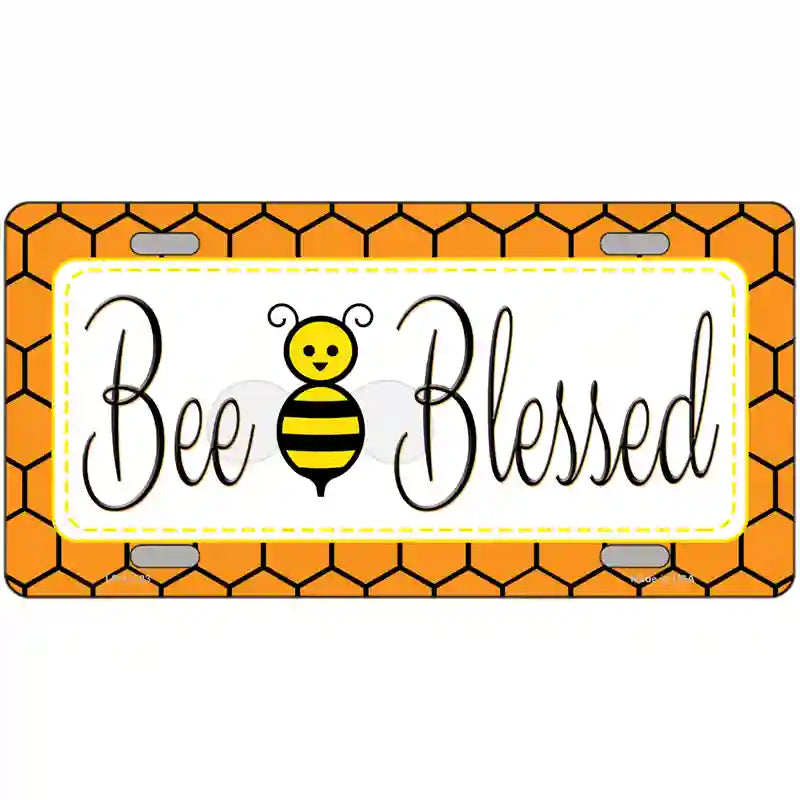 Bee Blessed Simple Novelty License Plate 24" x 12" (LLP)