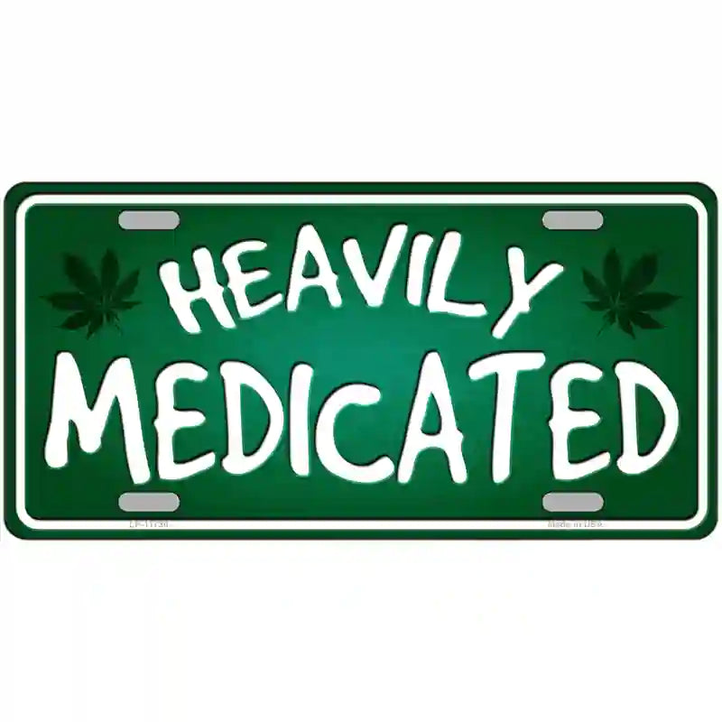 Heavily Medicated Novelty License Plate 24" x 12" (LLP)