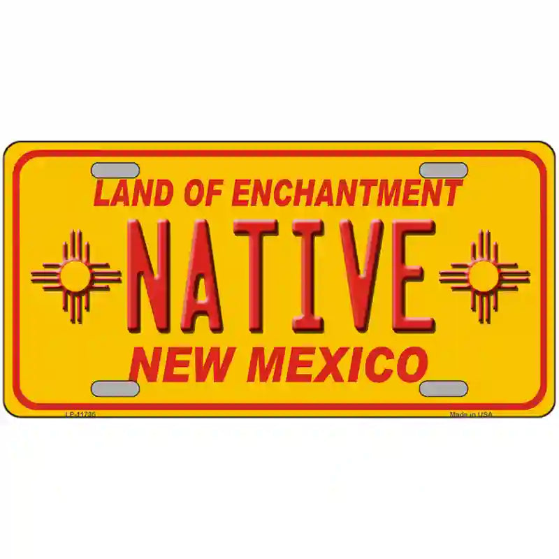 Native New Mexico Yellow State License Plate 24" x 12" (LLP)