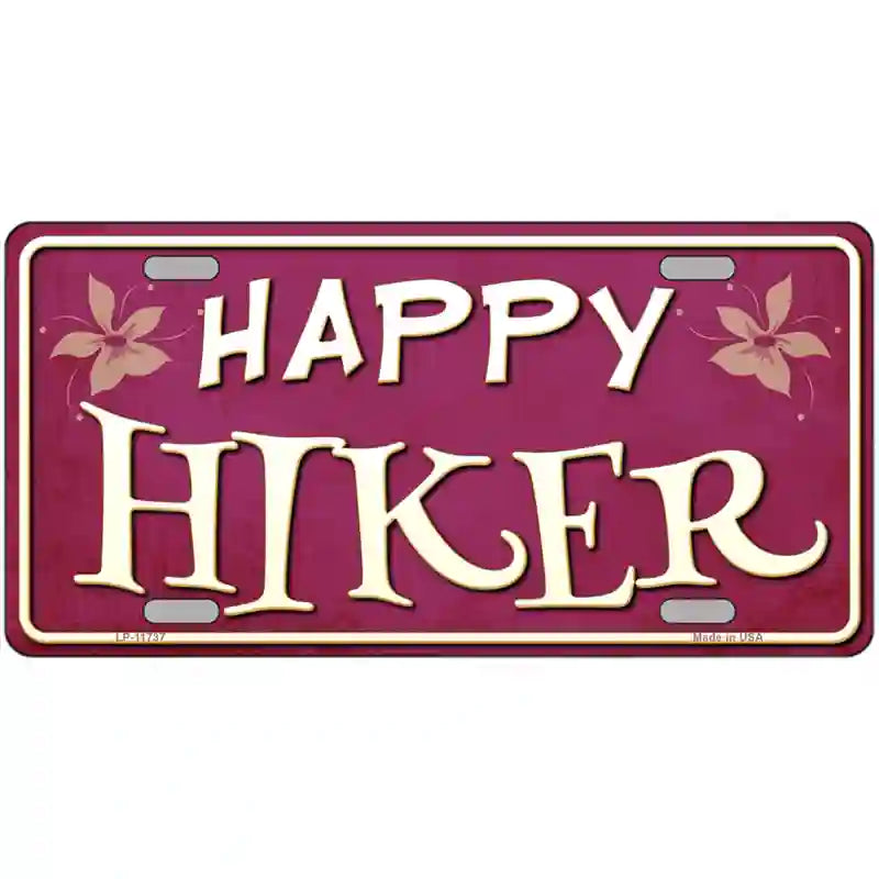 Happy Hiker Novelty License Plate 24" x 12" (LLP)