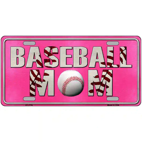 Baseball Mom Novelty Metal License Plate 24" x 12" (LLP)