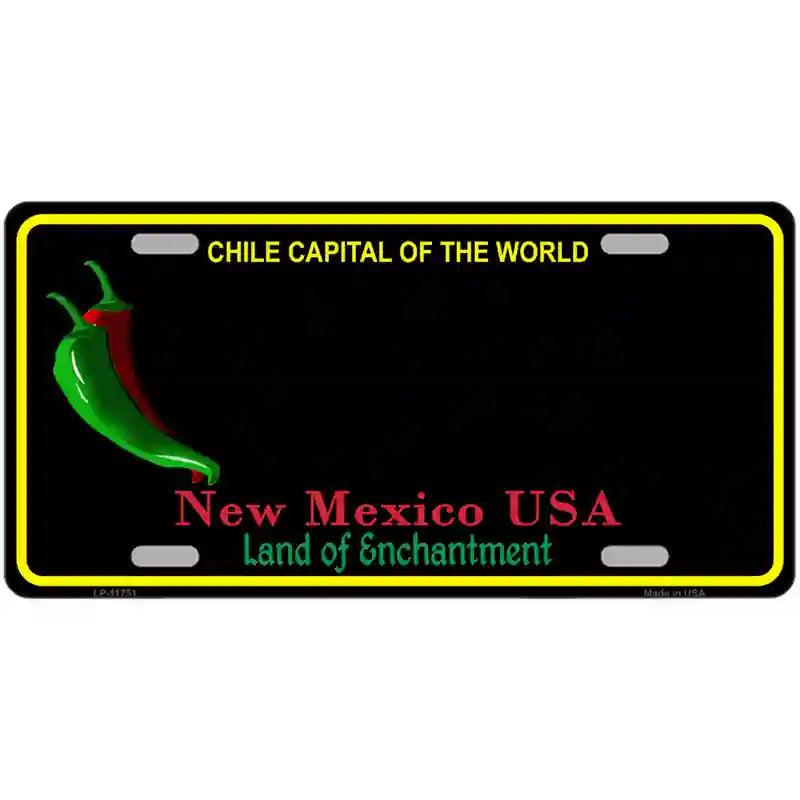 New Mexico Blank Black State License Plate 24" x 12" (LLP) / Yes