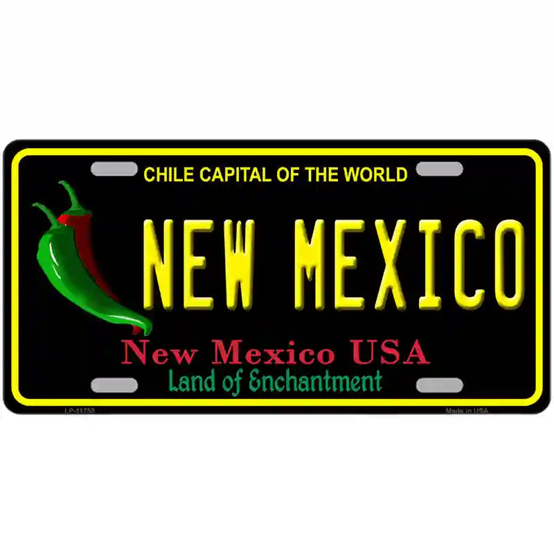 New Mexico Black State License Plate 24" x 12" (LLP)