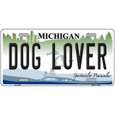 Michigan Dog Lover Novelty Metal License Plate 24" x 12" (LLP)