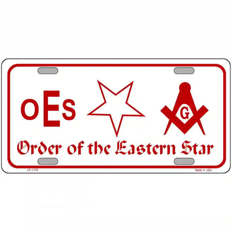 Order Of The Eastern Star Novelty Metal License Plate 24" x 12" (LLP)