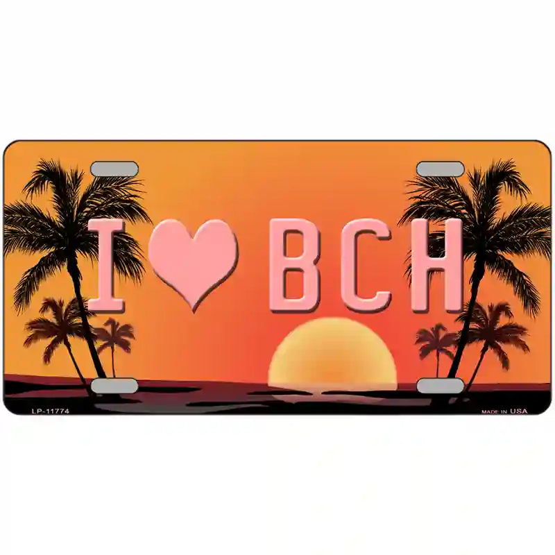 I Love Beach Novelty License Plate 24" x 12" (LLP)